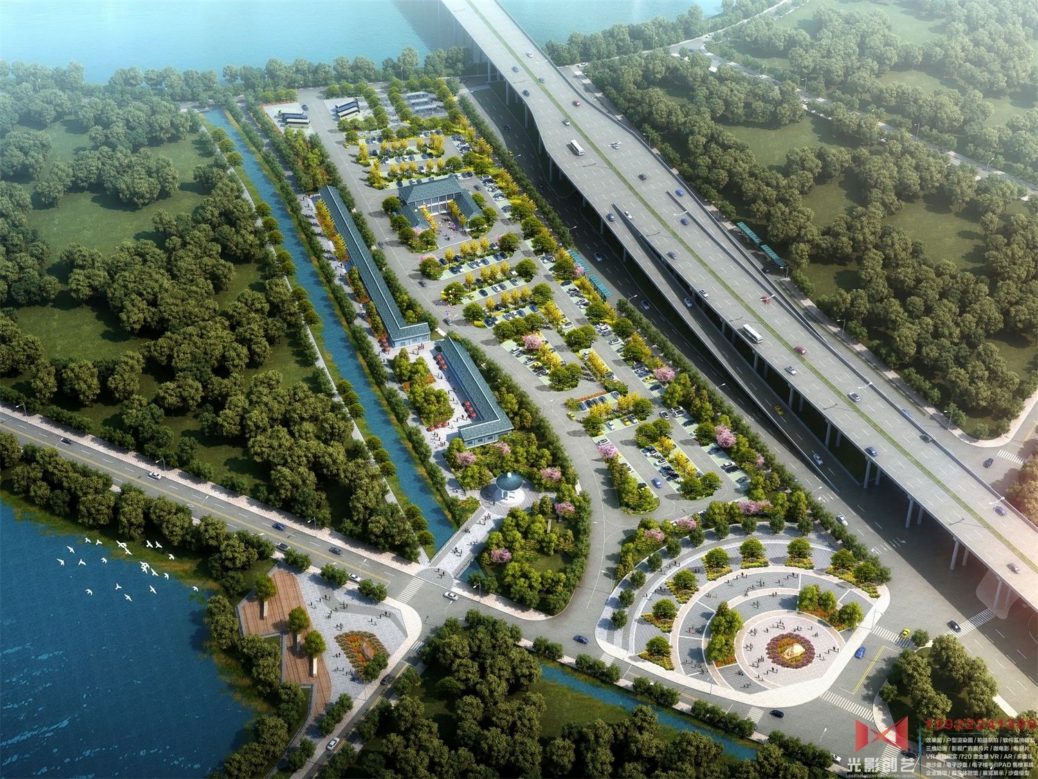 停车场鸟瞰图