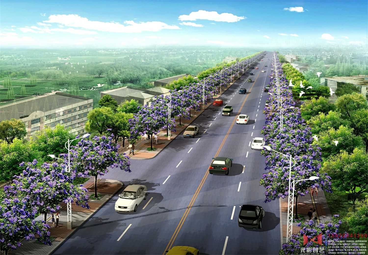 马路公路效果图