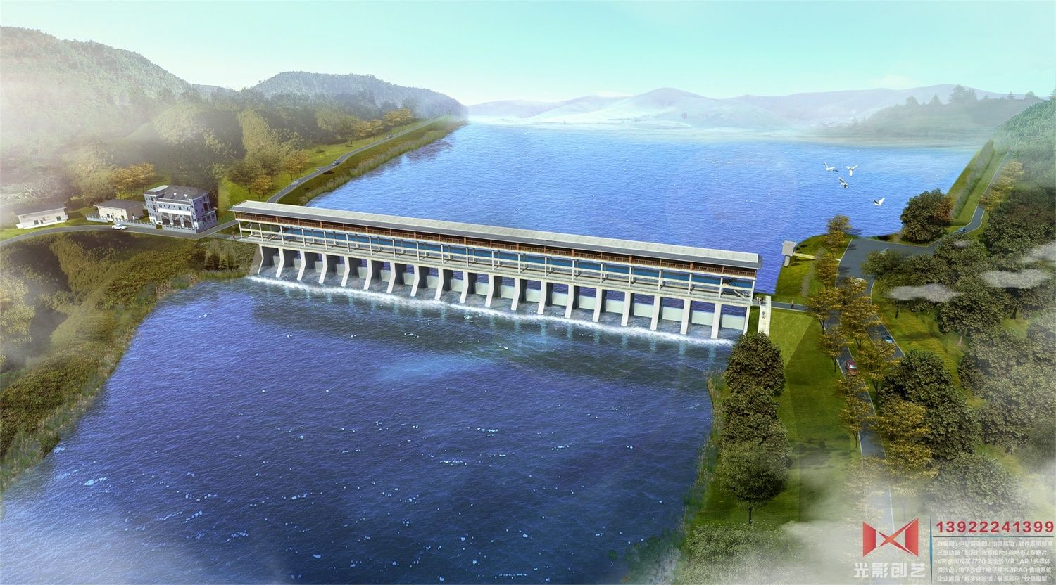马滩水闸改扩建效果图