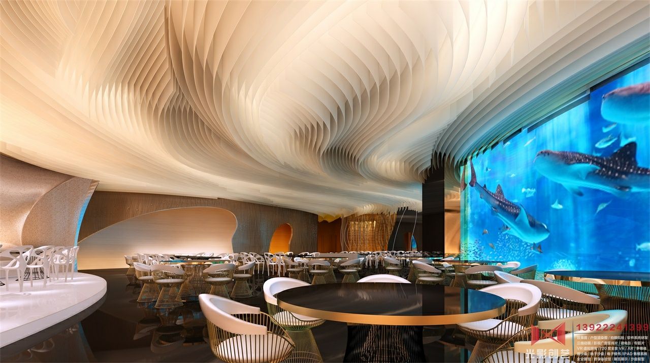 横琴海洋王国-鲸鲨馆_餐厅效果图