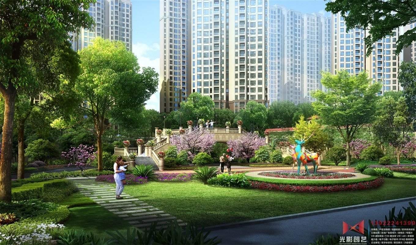 小区园林景观效果图